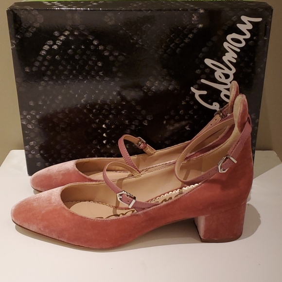 Sam Edelman Lulie Mary Jane Pumps Rose Velvet - Picture 6 of 10
